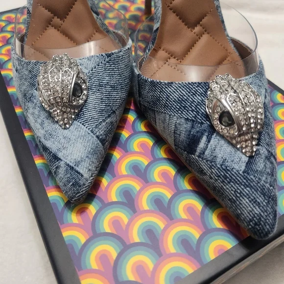 From Kurt Geiger London, the Belgravia Vinyl High - Denim Color - Picture 8 of 10